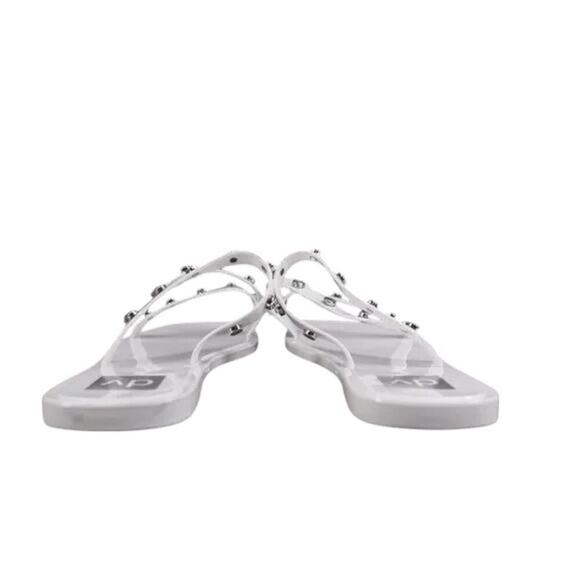 Dolce Vita Shoes Womens 6 Sandals Jelly Slides Casual Stud Flats White Shelly - Picture 4 of 12